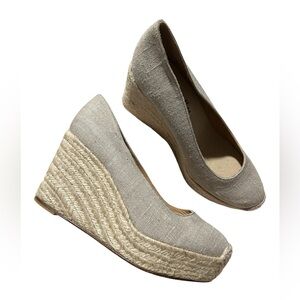 Bettye Muller Canvas Wedge Espadrille Size 37